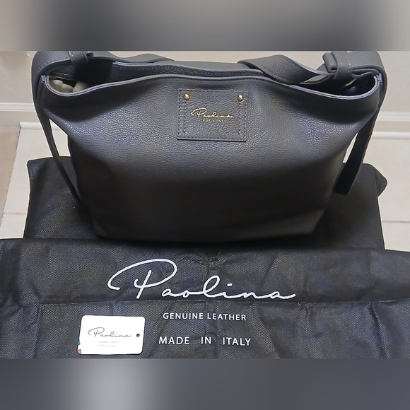 Paolina -NWT  Gray Colored Natural Leather Tote Bag W/ 1 Large Zippered Pocket & - Picture 6 of 14